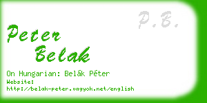 peter belak business card
